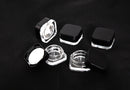 9 ML Square Glass JAR Child Resistant Black Lid Per 300 Pcs