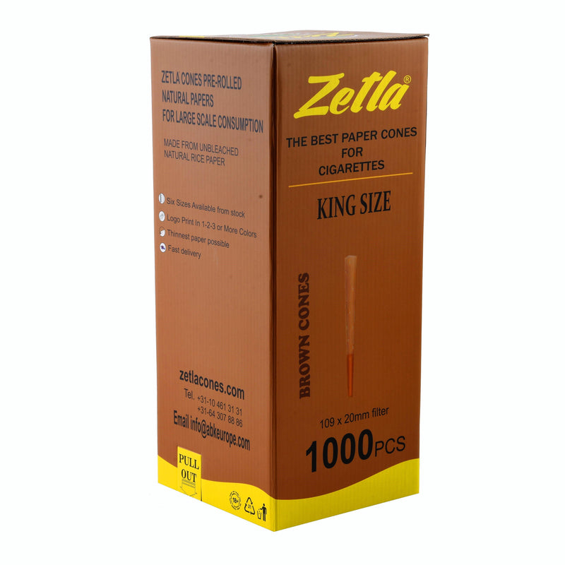 Pre-Rolled Cones Zetla King Size Brown - ABK Europe | Your Partner in Smoking
