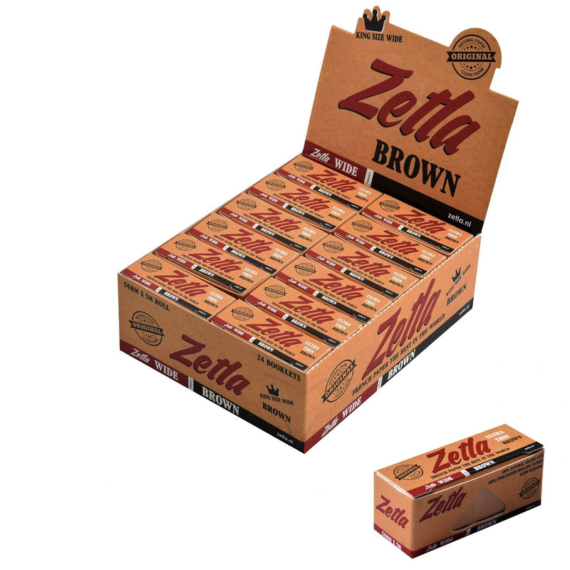 Zetla Rolling Papers Brown Rolls K/S Wide (24 Packs) - ABK Europe | Your Partner in Smoking