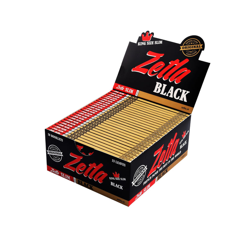 Zetla Rolling Papers Black King Size Slim (50 Packs) - ABK Europe | Your Partner in Smoking