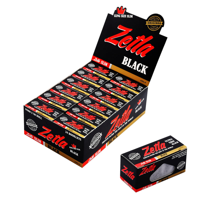 Zetla Rolling Papers Black Rolls K/S Slim (24 Packs) - ABK Europe | Your Partner in Smoking