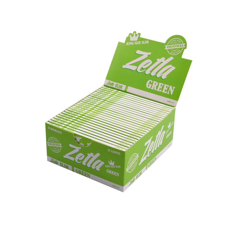 Zetla Rolling Papers Green King Size Slim (50 Packs) - ABK Europe | Your Partner in Smoking