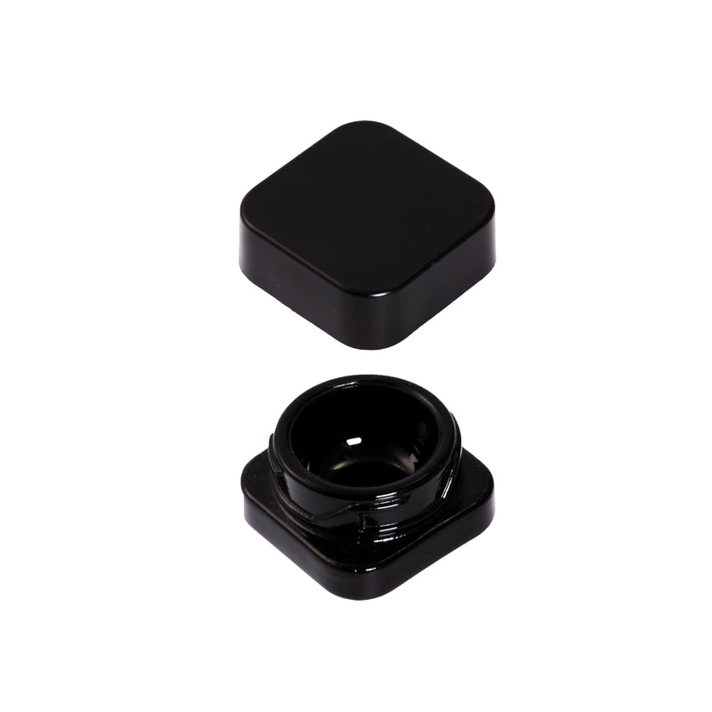 9 ML Black Square Glass JAR Child Resistant Black Lid Per 300 Pcs