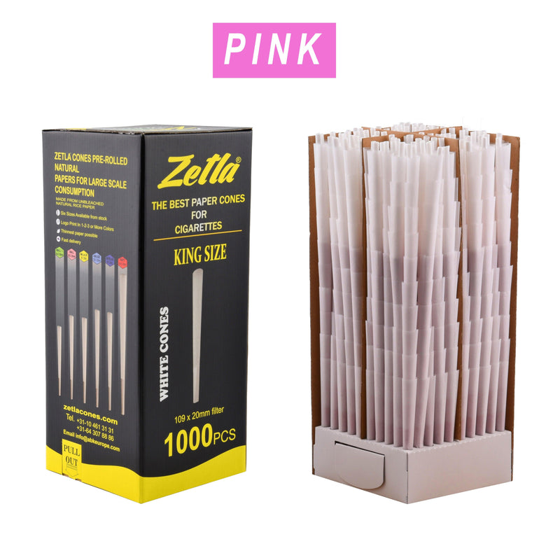 Pre-Rolled Cones Zetla King Size With Pink Filters (1000 Pcs) - ABK Europe | Your Partner in Smoking