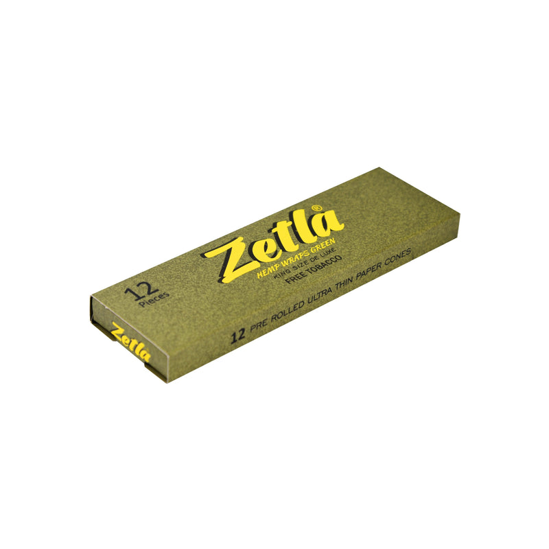 Zetla Pre Rolled Cones Hemp Wraps Green Natural King Size Deluxe 12/14 - ABK Europe | Your Partner in Smoking