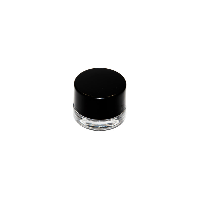 5 ML Round Glass Jar Child Resistant Black Lid Per 504 Pcs