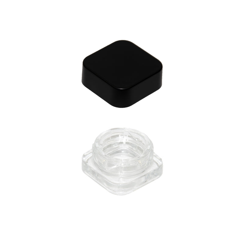 5 ML Square Glass Jar Child Resistant Black Lid Per 504 Pcs