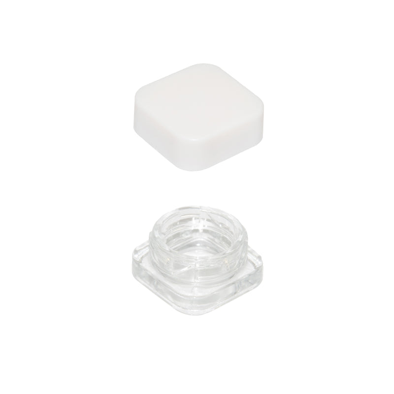 5 ML Square Glass JAR Child Resistant White Lid Per 504 Pcs