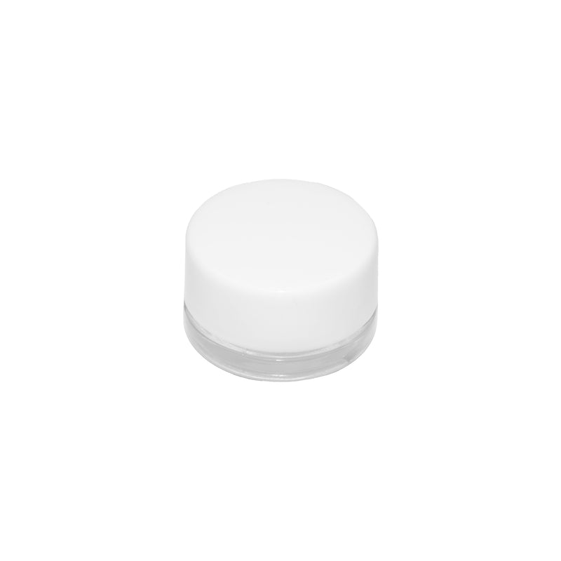 9 ML Round Glass JAR Child Resistant White Lid Per 300 Pcs