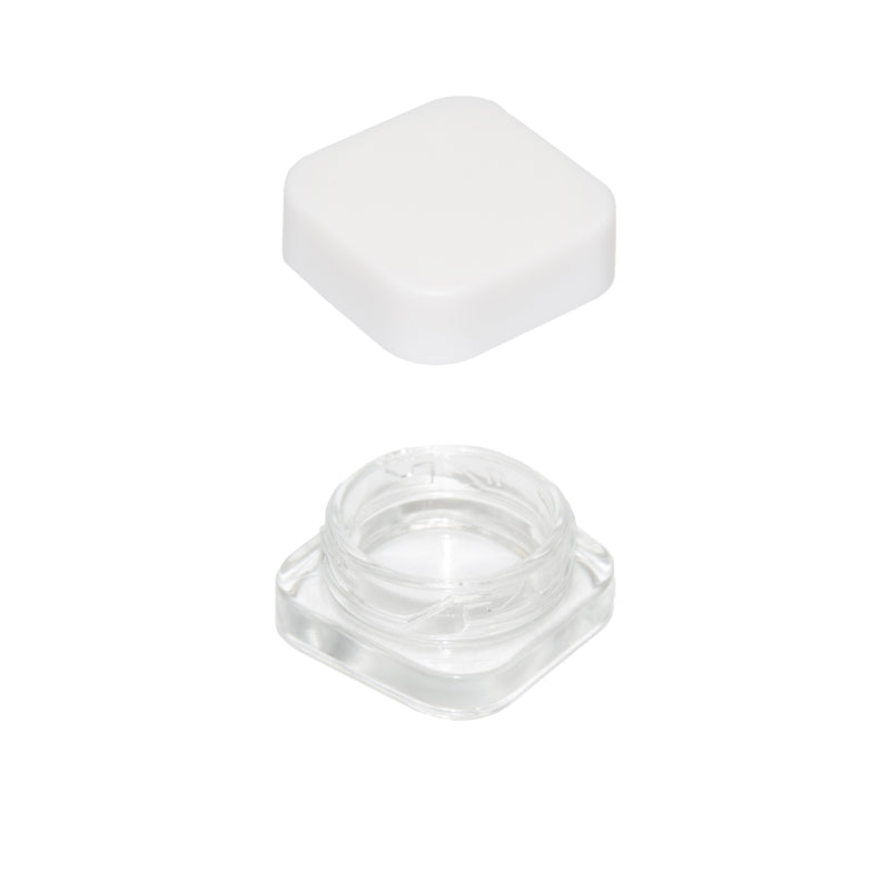 9 ML Square Glass Jar Child Resistant White Lid Per 300 Pcs