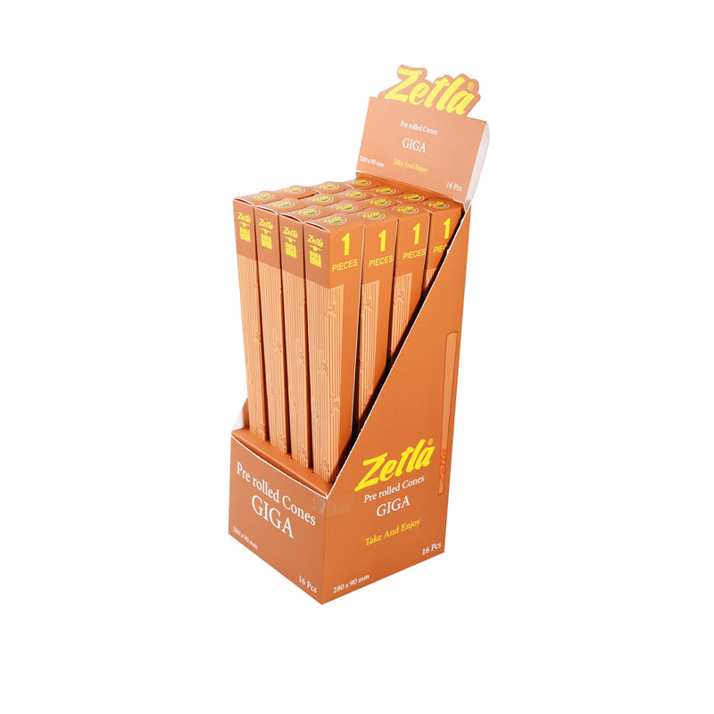 Pre Rolled Cones Zetla Giga Brown Per 16 pcs - ABK Europe | Your Partner in Smoking