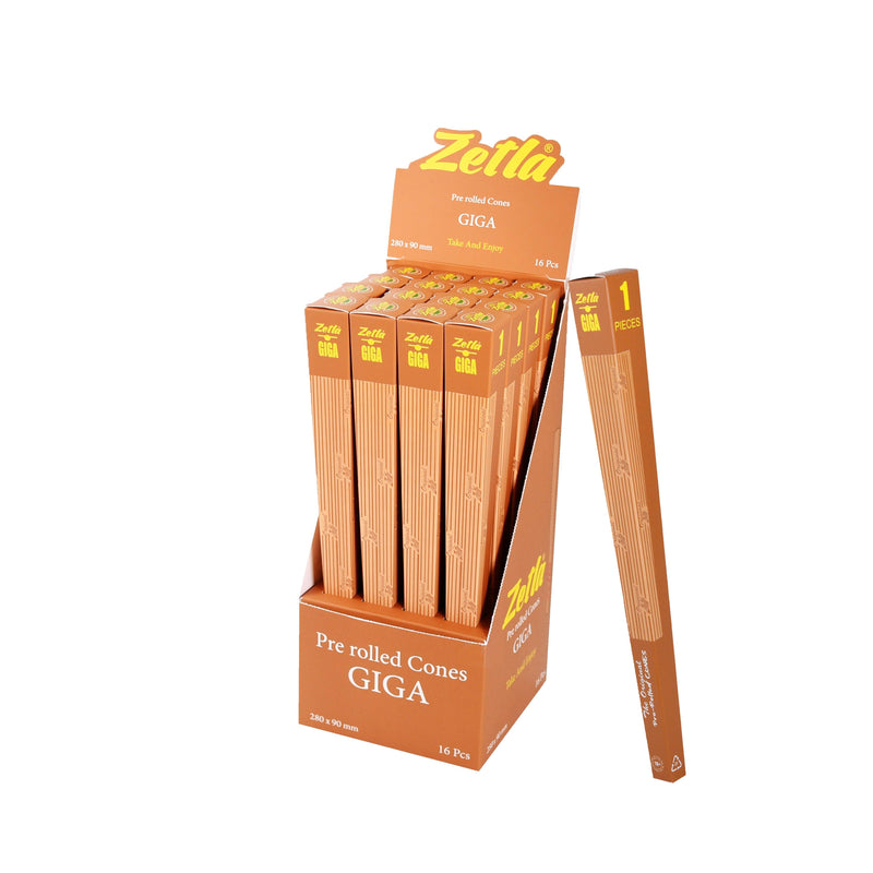 Pre Rolled Cones Zetla Giga Brown Per 16 pcs - ABK Europe | Your Partner in Smoking