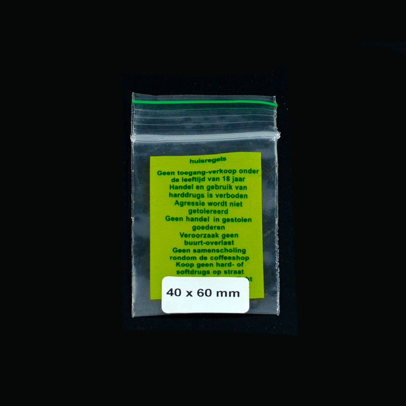 Ziplock Bag 40x60mm 0,06mm House Rules