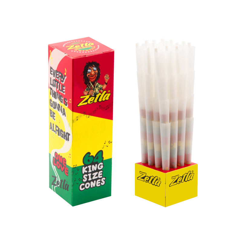 Pre-Rolled Cones Zetla Rasta De Luxe Size (64 Pcs)