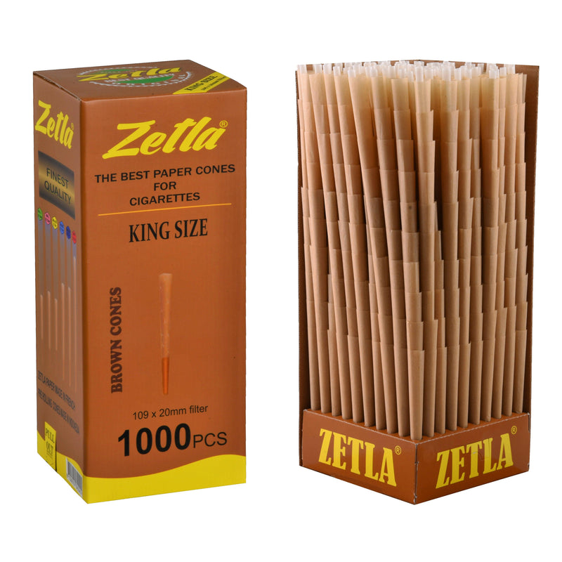 Pre-Rolled Cones Zetla King Size Brown (1000 Pcs)