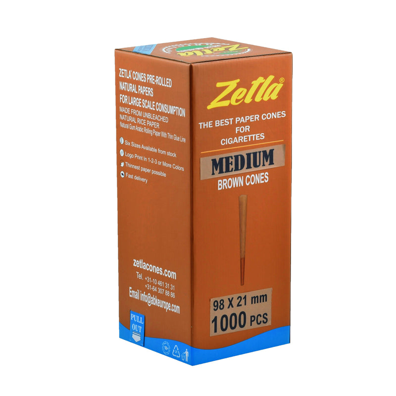 Pre-Rolled Cones Zetla Brown Medium (1000 Pcs)