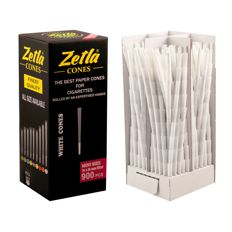 Mini Pre-Rolled Cones Zetla White 70x26 mm (900 Pcs)