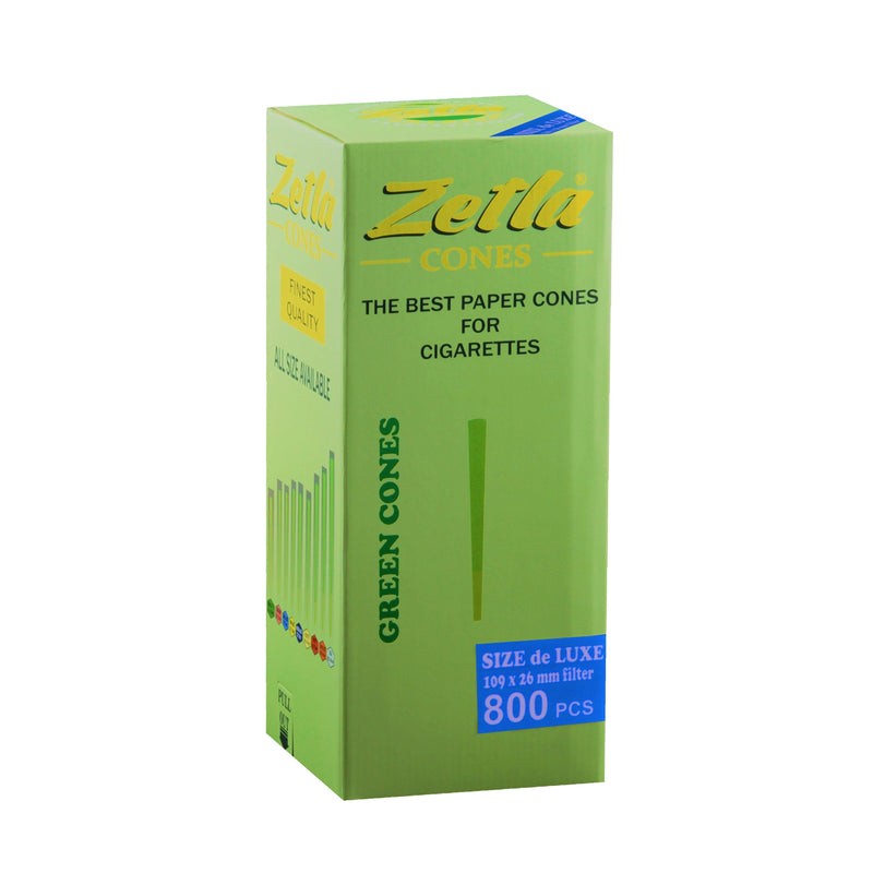 Pre-Rolled Cones Zetla Green King Size De Luxe (800 Pcs)