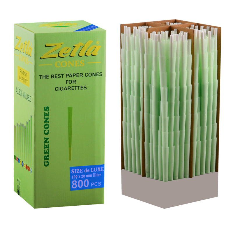 Pre-Rolled Cones Zetla Green King Size De Luxe (800 Pcs) - ABK Europe | Your Partner in Smoking
