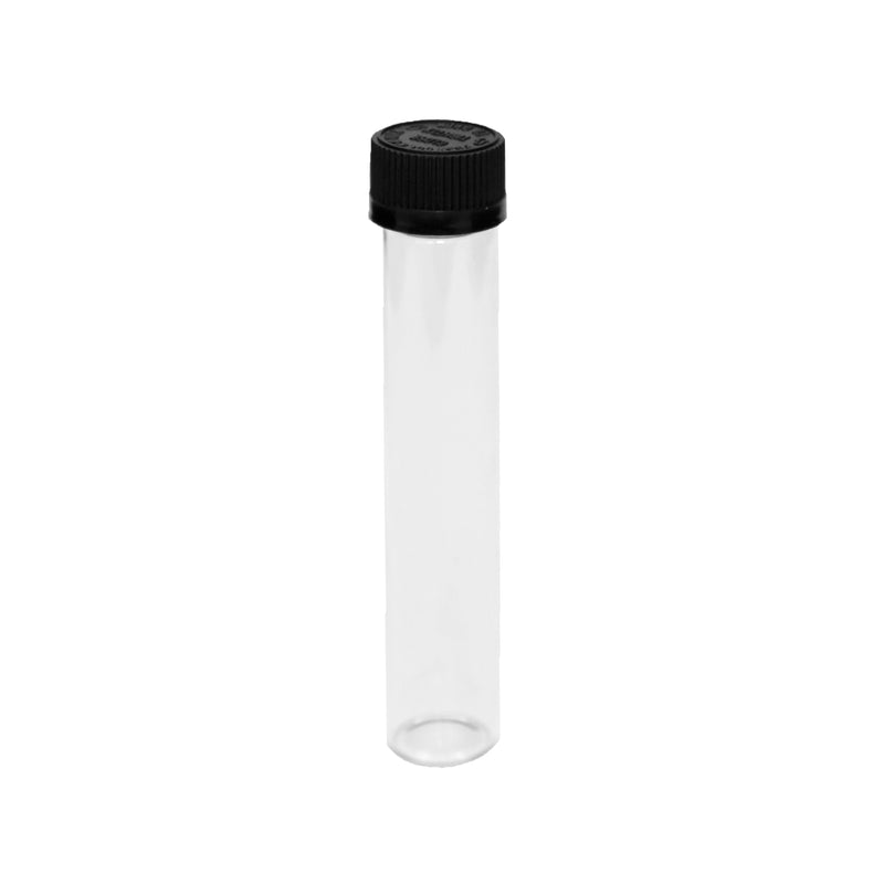 Glass Tubes Clear With Black Cap With Child- Resistant  112mm Per 300 pcs