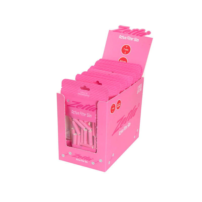 ZETLA ACTIVE FILTER SLIM PINK ( 33 Filters Per 1 Pack / Display 10 Packs )