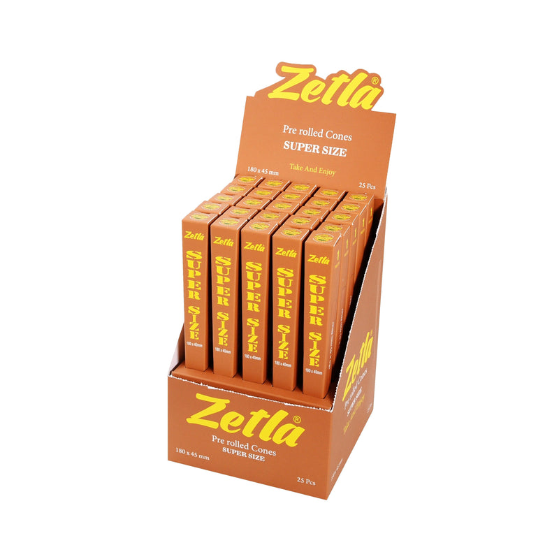 Pre-Rolled Cones Zetla Super Size Brown ( 25 Pcs ) - ABK Europe | Your Partner in Smoking