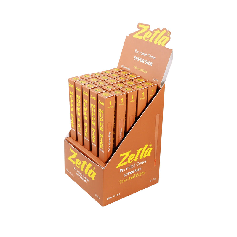 Pre-Rolled Cones Zetla Super Size Brown ( 25 Pcs ) - ABK Europe | Your Partner in Smoking