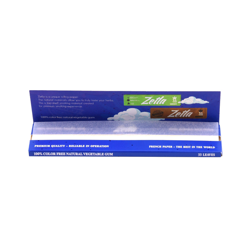 Zetla Rolling Papers Blue XL Size Wide (50 Packs) - ABK Europe | Your Partner in Smoking