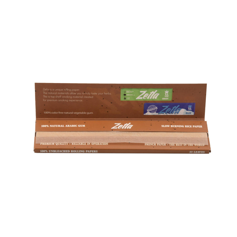 Zetla Rolling Papers Brown XL Size Wide (50 Packs) - ABK Europe | Your Partner in Smoking