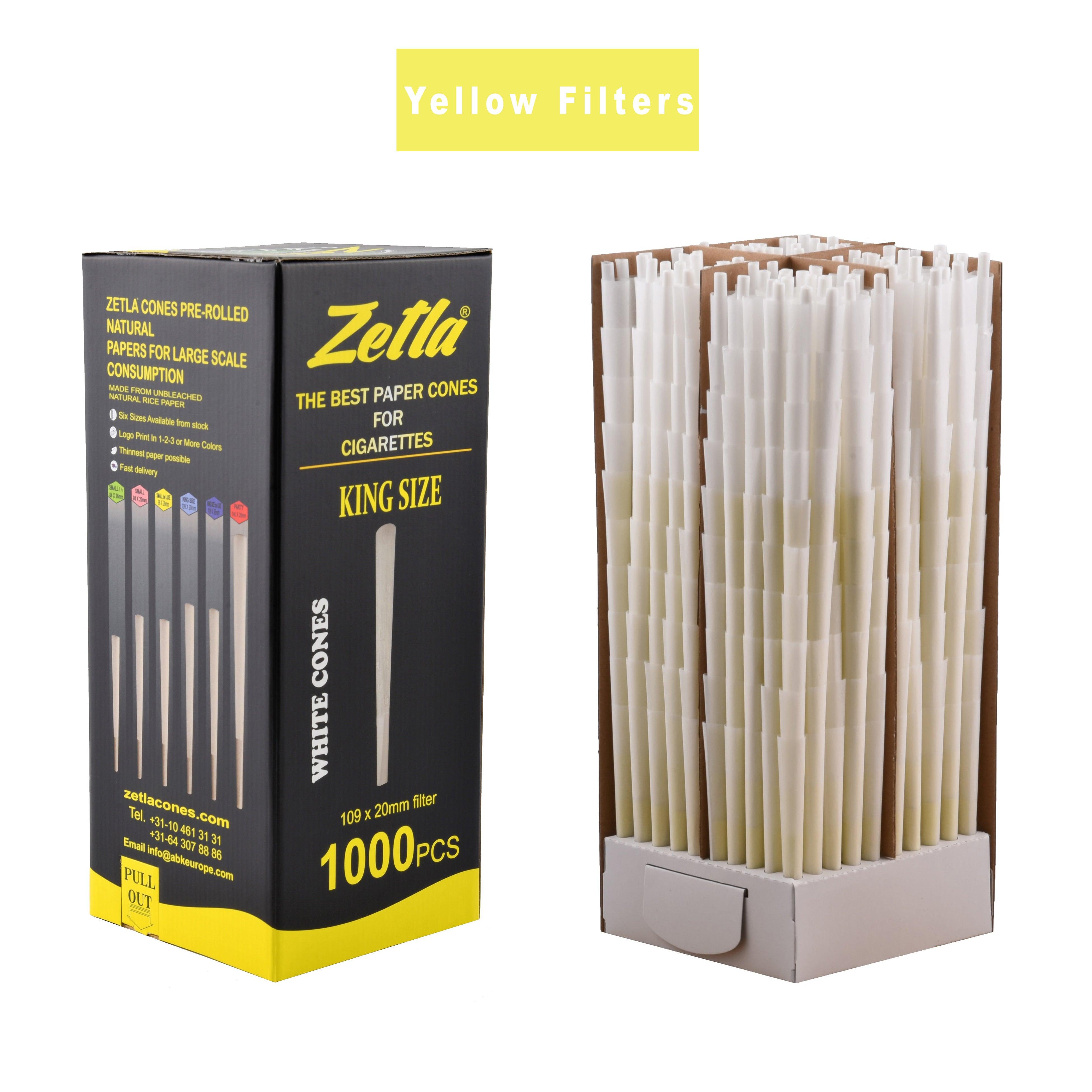 Pre-Rolled Cones Zetla King Size With Yellow Filters (1000 Pcs) | ABK ...