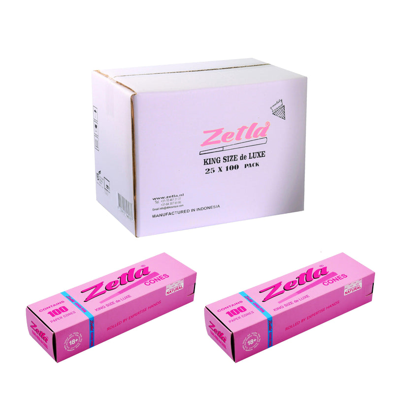 Pre-Rolled Cones Zetla King Size De Luxe Pink (100 Pcs) - ABK Europe | Your Partner in Smoking