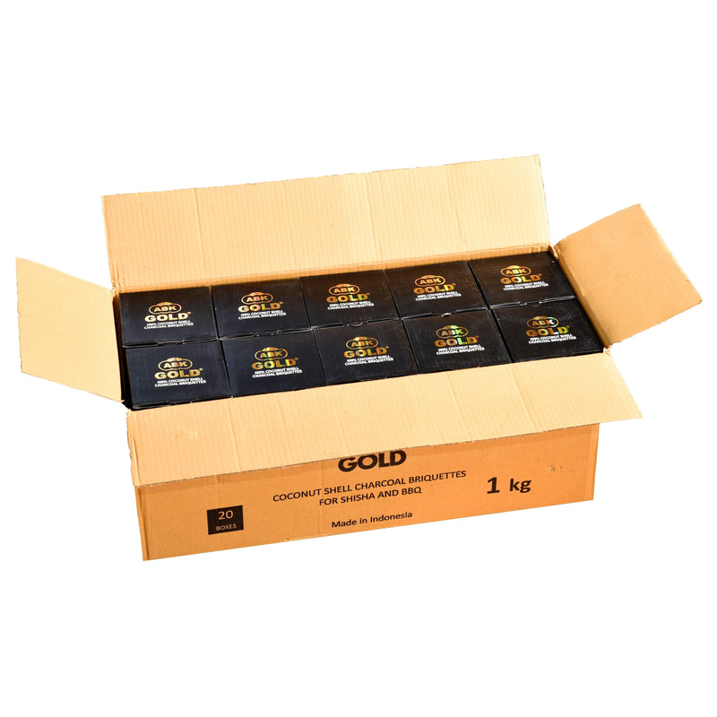 Gold ABK Cococharcoal 26x26mm - ABK Europe | Your Partner in Smoking