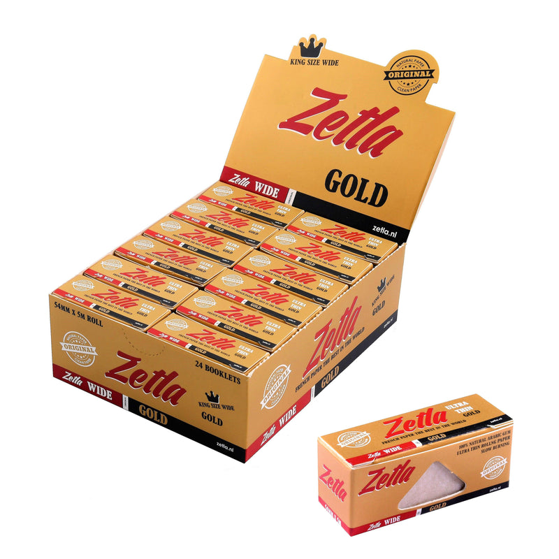 Zetla Rolling Papers Gold Rolls K/S Wide (24 Rolls) - ABK Europe | Your Partner in Smoking
