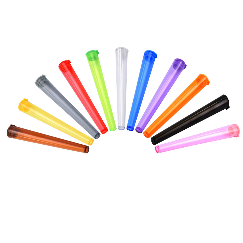 Plastic Tubes Transparent Hard Mix Colors 112mm (250 Pcs) - ABK Europe | Your Partner in Smoking