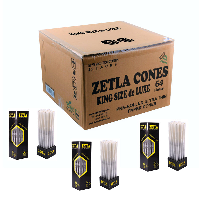 Pre-Rolled Cones Zetla De Luxe Size (64 Pcs) - ABK Europe | Your Partner in Smoking