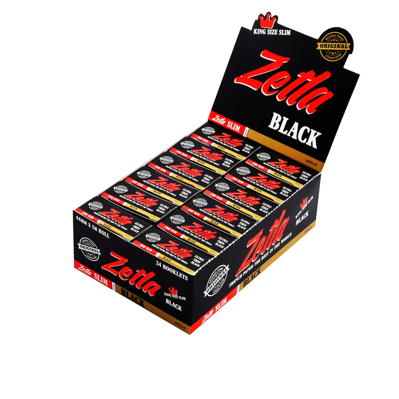 Zetla Rolling Papers Black Rolls K/S Slim (24 Packs) - ABK Europe | Your Partner in Smoking