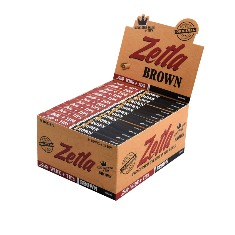 Zetla Rolling Papers Brown + Filters Wide - ABK Europe | Your Partner in Smoking