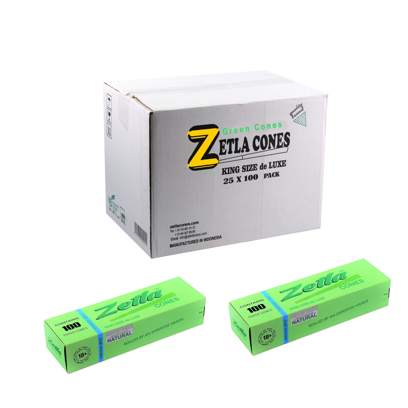 Pre-Rolled Zetla Cones King Size De Luxe Green (100 Pcs) - ABK Europe | Your Partner in Smoking
