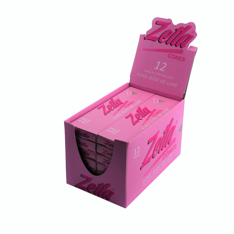 Pre-Rolled Cones Zetla King Size De Luxe Pink 12/14 - ABK Europe | Your Partner in Smoking