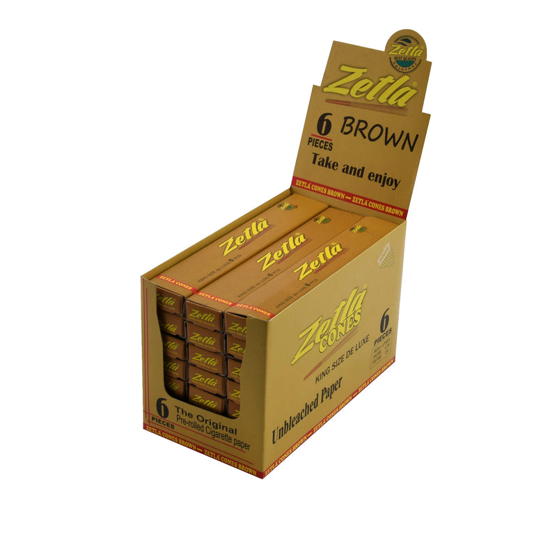 Pre-Rolled Cones Zetla King Size De Luxe Brown 6/21 - ABK Europe | Your Partner in Smoking