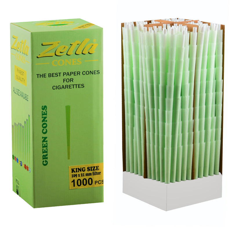 Pre-Rolled Cones Zetla Green King Size (1000 Pcs) - ABK Europe | Your Partner in Smoking