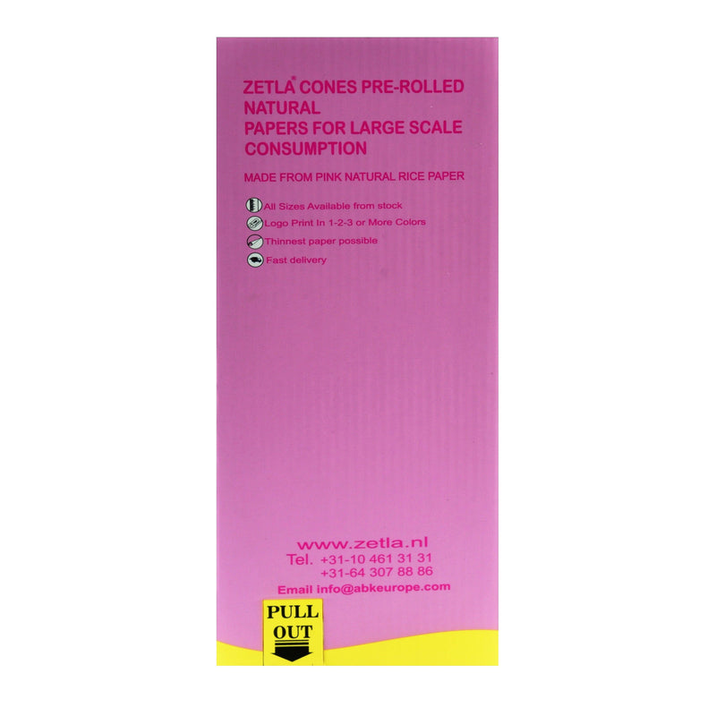 Pre-Rolled Cones Zetla King Size Pink (1000 Pcs) - ABK Europe | Your Partner in Smoking