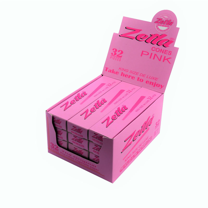 Pre-Rolled Cones Zetla King Size De Luxe Pink 32/12 - ABK Europe | Your Partner in Smoking