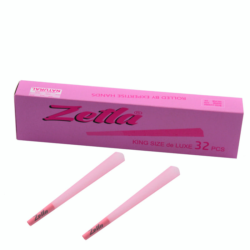 Pre-Rolled Cones Zetla King Size De Luxe Pink 32/12 - ABK Europe | Your Partner in Smoking